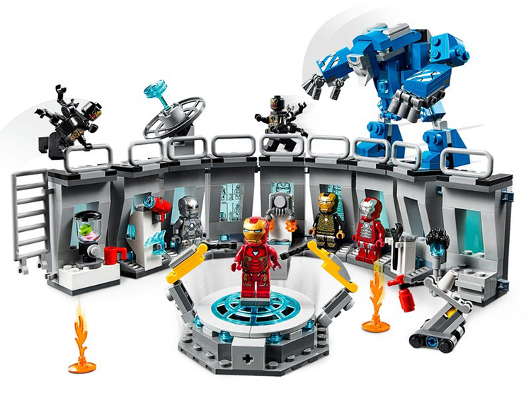 76125 Iron Man Sala de Armaduras Lego Marvel review completa