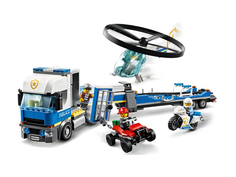 60244 Policia Camion de Transporte del Helicoptero Lego City montaje